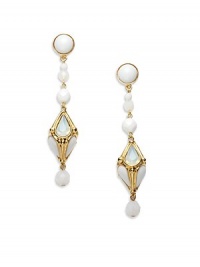 THE LOOKGeometric drop silhouetteThree dimensional diamond-shaped detail Moonstone and Czech glass accents24k goldplated pewter and brass settingHypoallergenic post backTHE MEASUREMENTLength, about 3ORIGINMade in USA THE LOOKGeometric drop silhouetteThree dimensional diamond-shaped detail Moonstone and Czech glass accents24k goldplated pewter and brass settingHypoallergenic post backTHE MEASUREMENTLength, about 3ORIGINMade in USA