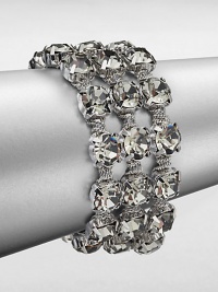Sparkle in this faceted, multi-row design with twisted link chain details. BrassGlassLength, about 8Box and tongue closureImported Sparkle in this faceted, multi-row design with twisted link chain details. BrassGlassLength, about 8Box and tongue closureImported
