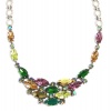 Mariana Spirit of Design Silver Plated Goldfinger Swarovski Crystal Collar Necklace in Colors of Emerald, Gold and Purple