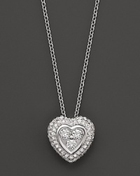 Diamond and 14K White Gold Heart Pendant Necklace, .50 ct. t.w., 16 Diamond and 14K White Gold Heart Pendant Necklace, .50 ct. t.w., 16