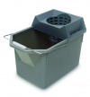 Rubbermaid FG619400 HDPE Pail and Mop Strainer Combination, 15 qt Capacity, 17 Length x 10.5 Width x 12 Height, Steel Gray