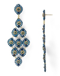 Miguel Ases Blue Gold Crystal Chandelier Earrings Miguel Ases Blue Gold Crystal Chandelier Earrings