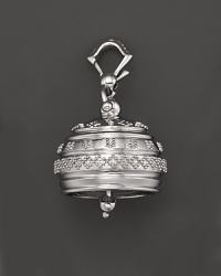 Inspired by Zen philosophy, this intricately detailed, polished finish sterling silver meditation bell from Paul Morelli jingles softly. Inspired by Zen philosophy, this intricately detailed, polished finish sterling silver meditation bell from Paul Morelli jingles softly.