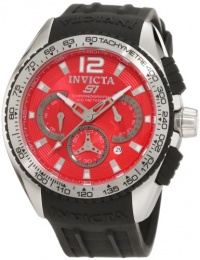 Invicta Men's 1452 S1 Chronograph Red Dial Black Polyurethane Watch Invicta Men's 1452 S1 Chronograph Red Dial Black Polyurethane Watch