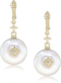 Judith Ripka Aspen Coin Pearl Drop Earrings Judith Ripka Aspen Coin Pearl Drop Earrings
