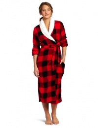 Dearfoams Women's Sherpa Shawl Printed Long Robe Dearfoams Women's Sherpa Shawl Printed Long Robe