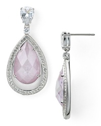 Steal the spotlight with this pair of amethyst drop earrings from Lora Paolo, accented by cubic zirconia and ceramic stations. Steal the spotlight with this pair of amethyst drop earrings from Lora Paolo, accented by cubic zirconia and ceramic stations.