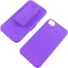 Eagle Cell POIPHONE4RSTHL05 SkinnySuit Clipster Combo Case with Kick Stand and Holster Belt Clip for iPhone 4 - Retail Packaging - Purple