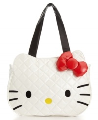 Good kitty or bad kitty? This classic Hello Kitty design comes in either the original version with face and red bow, or choose an edgy angry kitty featuring a skull and crossbones bow. Good kitty or bad kitty? This classic Hello Kitty design comes in either the original version with face and red bow, or choose an edgy angry kitty featuring a skull and crossbones bow.