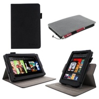 rooCASE Dual-View Multi Angle (Black) Folio Case Cover for Amazon Kindle Fire 7-Inch Android Tablet (NOT Compatible with Fire HD) rooCASE Dual-View Multi Angle (Black) Folio Case Cover for Amazon Kindle Fire 7-Inch Android Tablet (NOT Compatible with Fire HD)