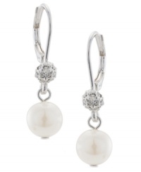 Embrace elegance and sophistication with traditional style. Carolee's petite earrings feature delicate glass pearls and crystal fireballs crafted in mixed metal. Approximate drop: 1/8 inch. Embrace elegance and sophistication with traditional style. Carolee's petite earrings feature delicate glass pearls and crystal fireballs crafted in mixed metal. Approximate drop: 1/8 inch.