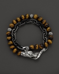 John Hardy Men's Naga Double Wrap Link Bracelet With Tiger's Eye John Hardy Men's Naga Double Wrap Link Bracelet With Tiger's Eye