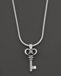 A logo key with Lagos' signature L inscription, this sterling silver pendant necklace is simple, delicate and the key to your updated look. Designed by Lagos. A logo key with Lagos' signature L inscription, this sterling silver pendant necklace is simple, delicate and the key to your updated look. Designed by Lagos.