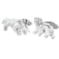 Dolan Bullock Sterling Silver Bull and Bear Cuff Links Dolan Bullock Sterling Silver Bull and Bear Cuff Links