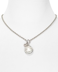 For the less-is-more girl, this Juicy Couture pendant necklace is simply sweet, accented by a glittering crystal stone. For the less-is-more girl, this Juicy Couture pendant necklace is simply sweet, accented by a glittering crystal stone.