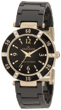 Anne Klein Women's 109416BKBK Swarovski Crystal Accented Gold-Tone Black Ceramic Watch Anne Klein Women's 109416BKBK Swarovski Crystal Accented Gold-Tone Black Ceramic Watch