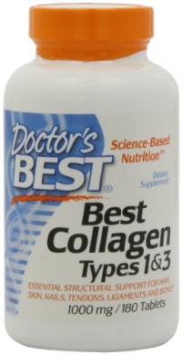 Doctor's Best Best Collagen Types 1 and 3, 1000 mg. Tablets, 180-Count Doctor's Best Best Collagen Types 1 and 3, 1000 mg. Tablets, 180-Count