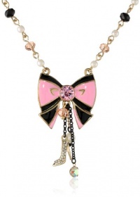 Betsey Johnson Paris is Always a Good Idea Bow Multi-Charm Pendant Necklace, 19 Betsey Johnson Paris is Always a Good Idea Bow Multi-Charm Pendant Necklace, 19
