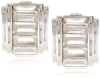 Anne Klein Hylan Silver-Tone Crystal Mini Baguette Clip-On Earrings Anne Klein Hylan Silver-Tone Crystal Mini Baguette Clip-On Earrings