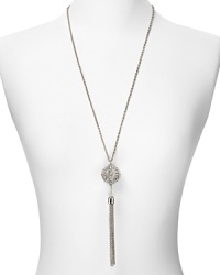 Aqua's crystal-adorned pendant is a '70s sparkler. Channel '70s style and wear this silvery disco ball with flares and sky-high platforms. Aqua's crystal-adorned pendant is a '70s sparkler. Channel '70s style and wear this silvery disco ball with flares and sky-high platforms.