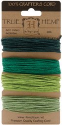 Hemptique Hemp Cord Card, 20-Pound, Emerald Hemptique Hemp Cord Card, 20-Pound, Emerald