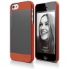 elago S5 Outfit Aluminum and Polycarbonate Dual Case for the iPhone 5/5S - eco friendly Retail Packaging (Orange / Dark Gray)
