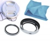 Rainbowimaging Silver 4-in-1 Accessory kit, Metal Lens Hood + Silver Metal Adapter with EBC Coating Filter + Lens Cap + Microfiber cleaning cloth for Fujifilm X20 & X10 Camera, replaces Fujifilm LHF-X20