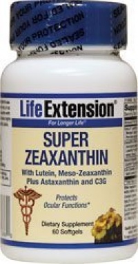 Life Extension Super Zeaxanthin with Lutein and Meso Zeaxanthin Plus Astaxanthin and C3g, 60 Softgel, Life Extension Super Zeaxanthin with Lutein and Meso Zeaxanthin Plus Astaxanthin and C3g, 60 Softgel,