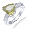 7MM 1.10CT Lemon Quartz Ring In Sterling Silver (Available in Sizes 5 - 9)