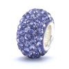 Bella Fascini Purple Bling - Solid .925 Sterling Silver Core European Charm Bead Made with Authentic Swarovski Crystals - Compatible Brand Bracelets : Authentic Pandora, Chamilia, Moress, Troll, Ohm, Zable, Biagi, Kay's Charmed Memories, Kohl's, Persona &