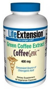 Life Extension CoffeeGenic Green Coffee Extract, 400mg per Capsule, 90 Vegetarian Capsules (Contains 50% Chlorogenic Acids) Life Extension CoffeeGenic Green Coffee Extract, 400mg per Capsule, 90 Vegetarian Capsules (Contains 50% Chlorogenic Acids)