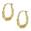 3/4 U Shape 10K Yellow Gold Earrings With Click-In Lever Backs 18.00 mm