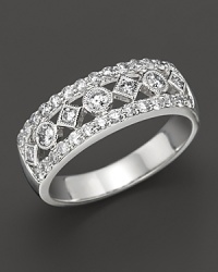 Dazzling diamonds make a brilliant pairing with 14K white gold. Dazzling diamonds make a brilliant pairing with 14K white gold.