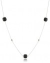 Judith Jack Classics Sterling Silver, Marcasite, Onyx Strandage Necklace with Stations, 36