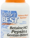 Doctor's Best Betaine HCI Pepsin and Gentian Bitters, Capsules, 120-Count