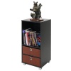 Furinno 10002EX/BR 3 Shelves Cabinet/Bedside Night Stand with 2 Bin Drawers, Espresso Finish