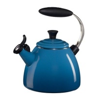 Le Creuset Enamel-on-Steel Halo 1-1/2-Quart Teakettle, Marseille Le Creuset Enamel-on-Steel Halo 1-1/2-Quart Teakettle, Marseille