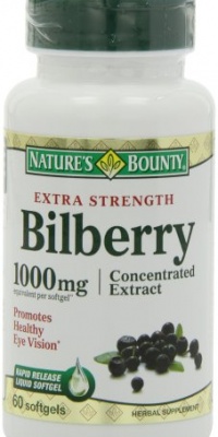 Nature's Bounty Extra Strength Bilberry 1000mg Softgels, 60 Count (Pack of 2) Nature's Bounty Extra Strength Bilberry 1000mg Softgels, 60 Count (Pack of 2)