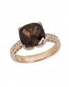 Effy Jewlery 14K Rose Gold Smokey Quartz and Diamond Ring, 3.64 TCW Ring size 7