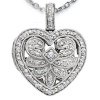 Ze Sterling Silver Diamond Antiqued Heart locket with 18 Silver Chain