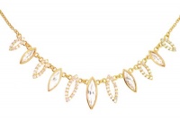 Luxury Collection 18K Gold Bezel Multi Drop Crystal Marquise Necklace Adjustable 16 - 18 Luxury Collection 18K Gold Bezel Multi Drop Crystal Marquise Necklace Adjustable 16 - 18