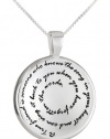 Sterling Silver A True Friend Is Someone Who Knows The Song In Your Heart and Can Sing It Back To You When You Have Forgotten The Words Circle Pendant Necklace, 18