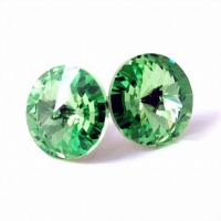 Peridot Green 12mm Crystal Post Earrings Made with Swarovski Elements