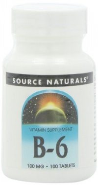 Source Naturals Vitamin B-6 100mg, 100 Tablets (Pack of 2) Source Naturals Vitamin B-6 100mg, 100 Tablets (Pack of 2)