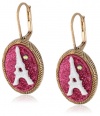 Betsey Johnson Paris is Always a Good Idea Oval Eiffel Tower Drop Earrings