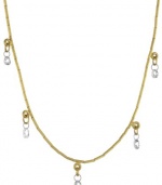 GURHAN Dew 5 White Diamond Briolette High Karat Gold Tube Necklace, 16