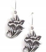 Clara Beau Sterling Silver Plated Lotus Flower Dangle Earrings