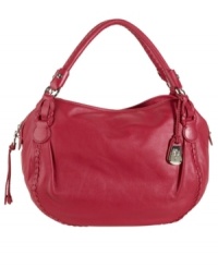 Whip stitch detailing and striking silvertone hardware take this Cole Haan design to a whole new level of gorgeous. The perfect choice for your everyday adventures. Whip stitch detailing and striking silvertone hardware take this Cole Haan design to a whole new level of gorgeous. The perfect choice for your everyday adventures.