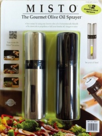 Misto Gourmet Olive Oil Sprayer (Set of 2) Silver and Black Misto Gourmet Olive Oil Sprayer (Set of 2) Silver and Black