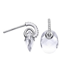 Check please. This pair of sterling silver and cubic zirconia stone earrings from Crislu adds a contemporary sparkle with a faceted drop. Check please. This pair of sterling silver and cubic zirconia stone earrings from Crislu adds a contemporary sparkle with a faceted drop.